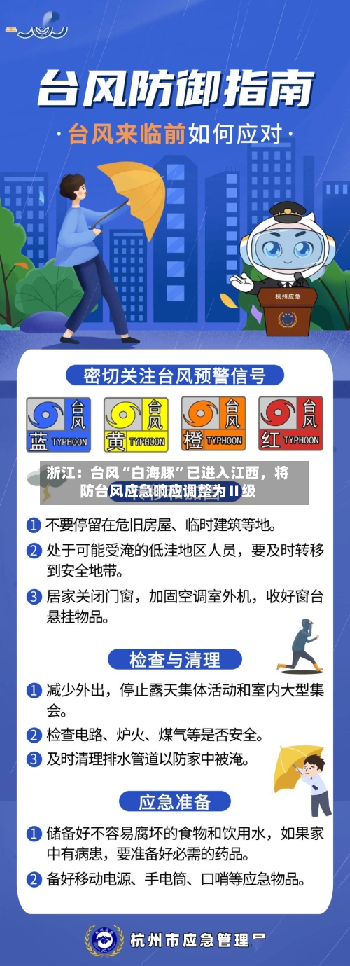 浙江：台风“白海豚”已进入江西	，将防台风应急响应调整为Ⅱ级-第3张图片