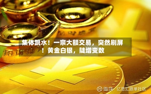 集体跳水！一宗大额交易，突然刷屏！黄金白银，陡增变数-第2张图片