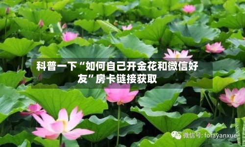 科普一下“如何自己开金花和微信好友	”房卡链接获取-第2张图片