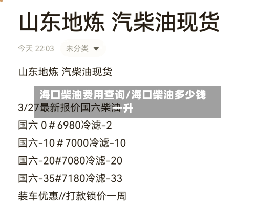 海口柴油费用查询/海口柴油多少钱一升