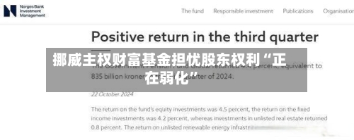 挪威主权财富基金担忧股东权利“正在弱化”-第3张图片