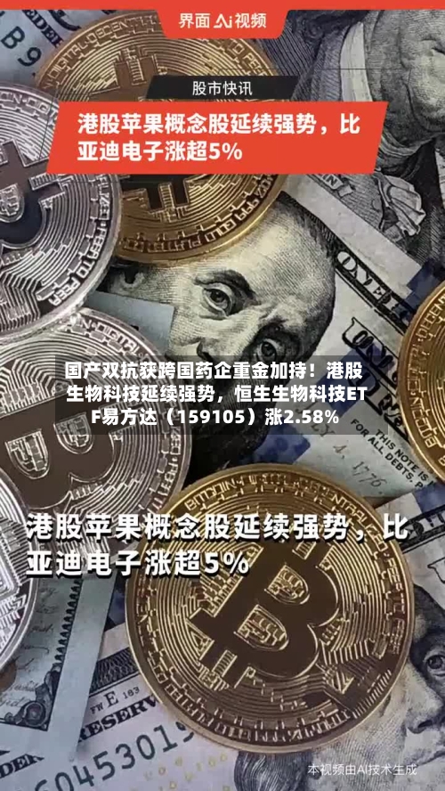 国产双抗获跨国药企重金加持！港股生物科技延续强势，恒生生物科技ETF易方达（159105）涨2.58%