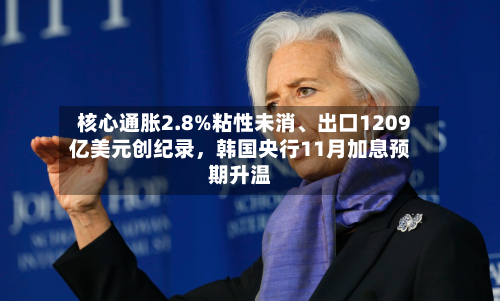核心通胀2.8%粘性未消	、出口1209亿美元创纪录，韩国央行11月加息预期升温-第1张图片