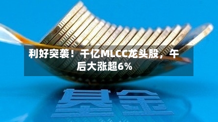利好突袭!千亿MLCC龙头股,午后大涨超6%