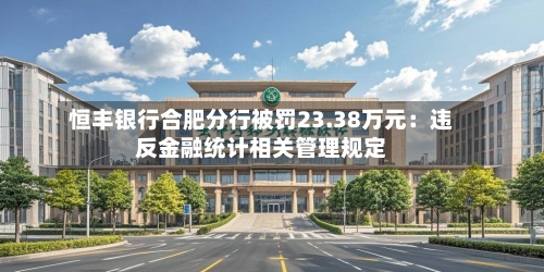恒丰银行合肥分行被罚23.38万元:违反金融统计相关管理规定-第1张图片
