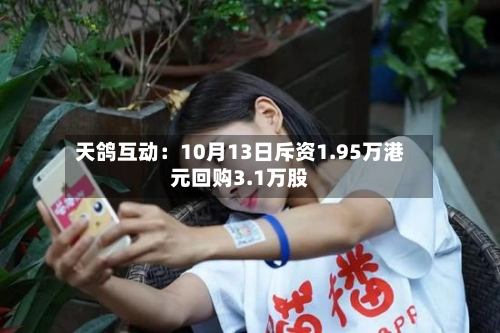 天鸽互动:10月13日斥资1.95万港元回购3.1万股-第2张图片