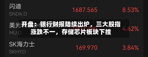 开盘：银行财报陆续出炉，三大股指涨跌不一，存储芯片板块下挫-第2张图片