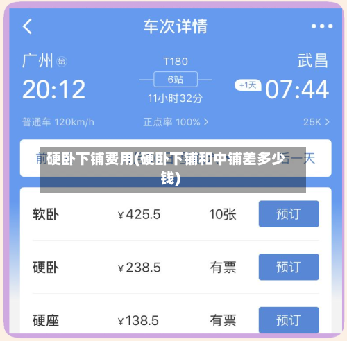 硬卧下铺费用(硬卧下铺和中铺差多少钱)-第3张图片