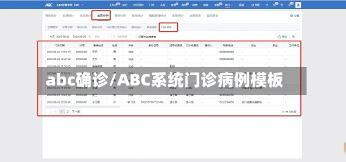 abc确诊/ABC系统门诊病例模板