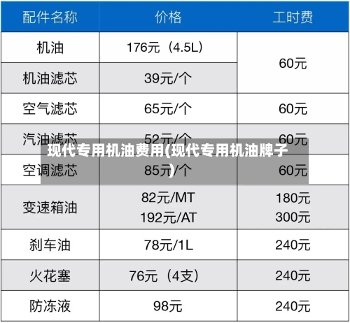 现代专用机油费用(现代专用机油牌子)-第2张图片