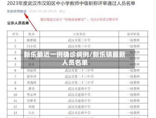 新乐最近一例确诊病例/新乐镇最新人员名单