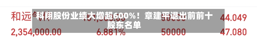 科翔股份业绩大增超600%!章建平退出前前十
股东名单-第1张图片